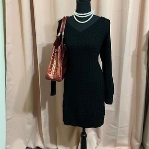 Stylish, practical, chic black sweater dress.